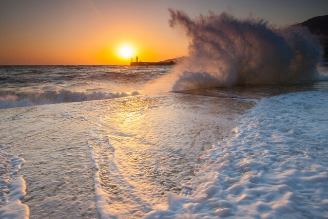 Beautiful seascape in storm